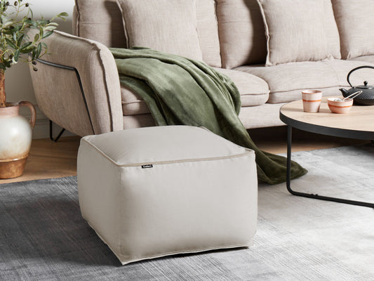 Pouf Samtstoff hellbeige 50 x 50 x 30 cm DAREYN