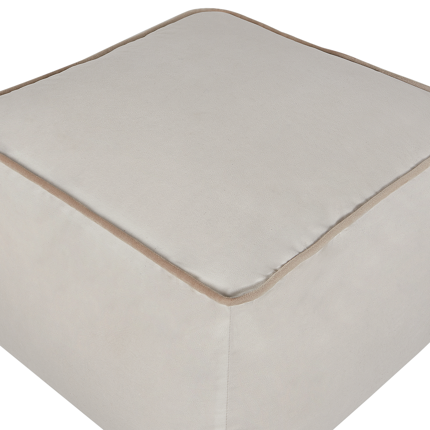 Pouf Samtstoff hellbeige 50 x 50 x 30 cm DAREYN