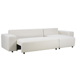 3-Sitzer Ecksofa hellbeige linksseitig mit Schlaffunktion Stauraum LUSPA