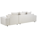 3-Sitzer Ecksofa hellbeige linksseitig mit Schlaffunktion Stauraum LUSPA