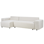 3-Sitzer Ecksofa hellbeige rechtsseitig mit Schlaffunktion Stauraum LUSPA