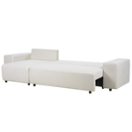 3-Sitzer Ecksofa hellbeige rechtsseitig mit Schlaffunktion Stauraum LUSPA