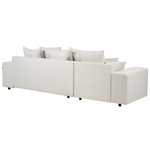 3-Sitzer Ecksofa hellbeige rechtsseitig mit Schlaffunktion Stauraum LUSPA