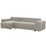 3-Sitzer Ecksofa taupe rechtsseitig mit Schlaffunktion Stauraum LUSPA