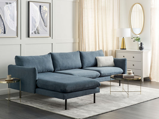 4-Sitzer Ecksofa blau rechtsseitig VINTERBRO