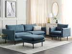 Sofa Set blau 4-Sitzer mit Ottomane VINTERBRO