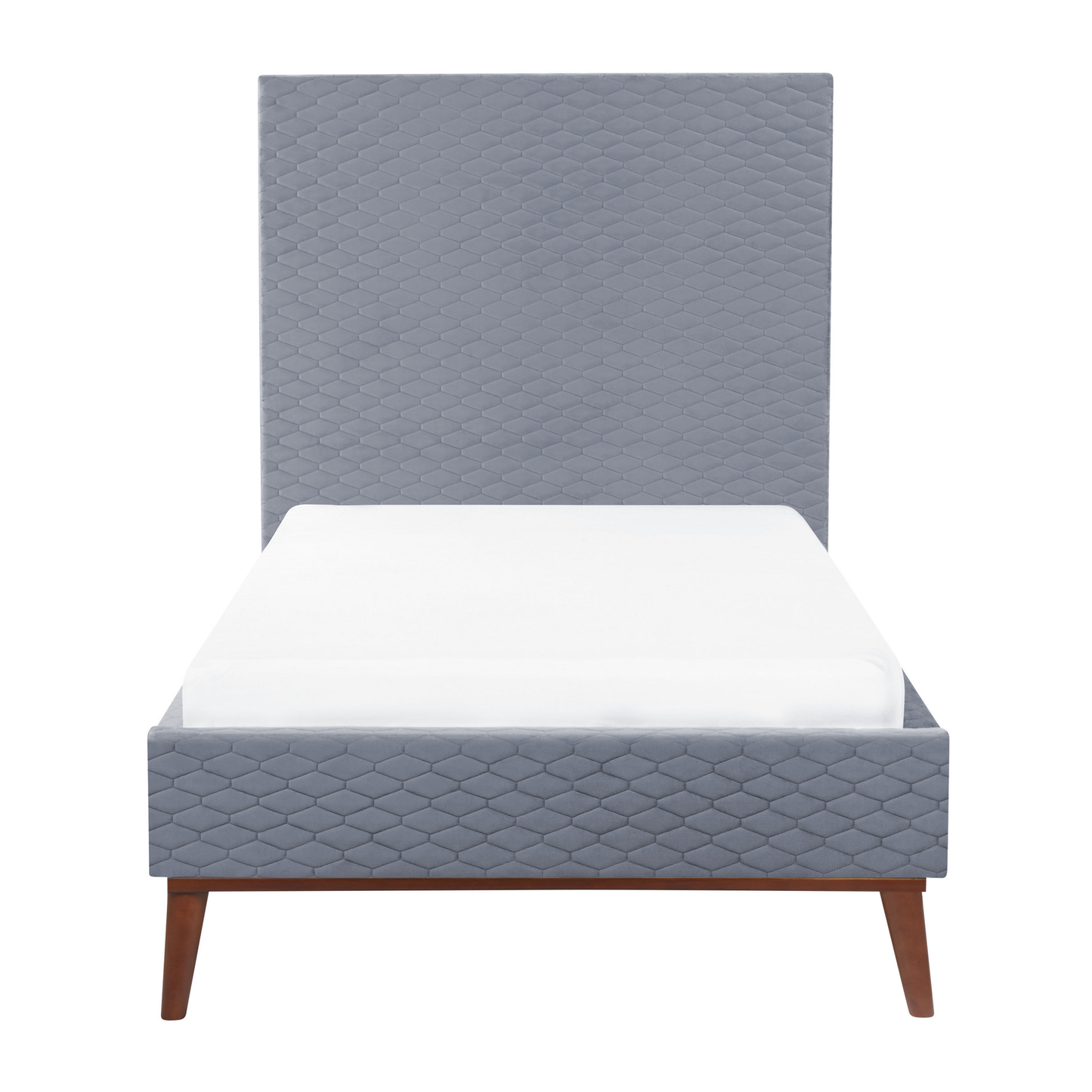 Bett mit Lattenrost Samtstoff BAYONNE 90 x 200 cm Grau