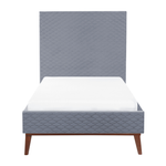 Bett mit Lattenrost Samtstoff BAYONNE 90 x 200 cm Grau