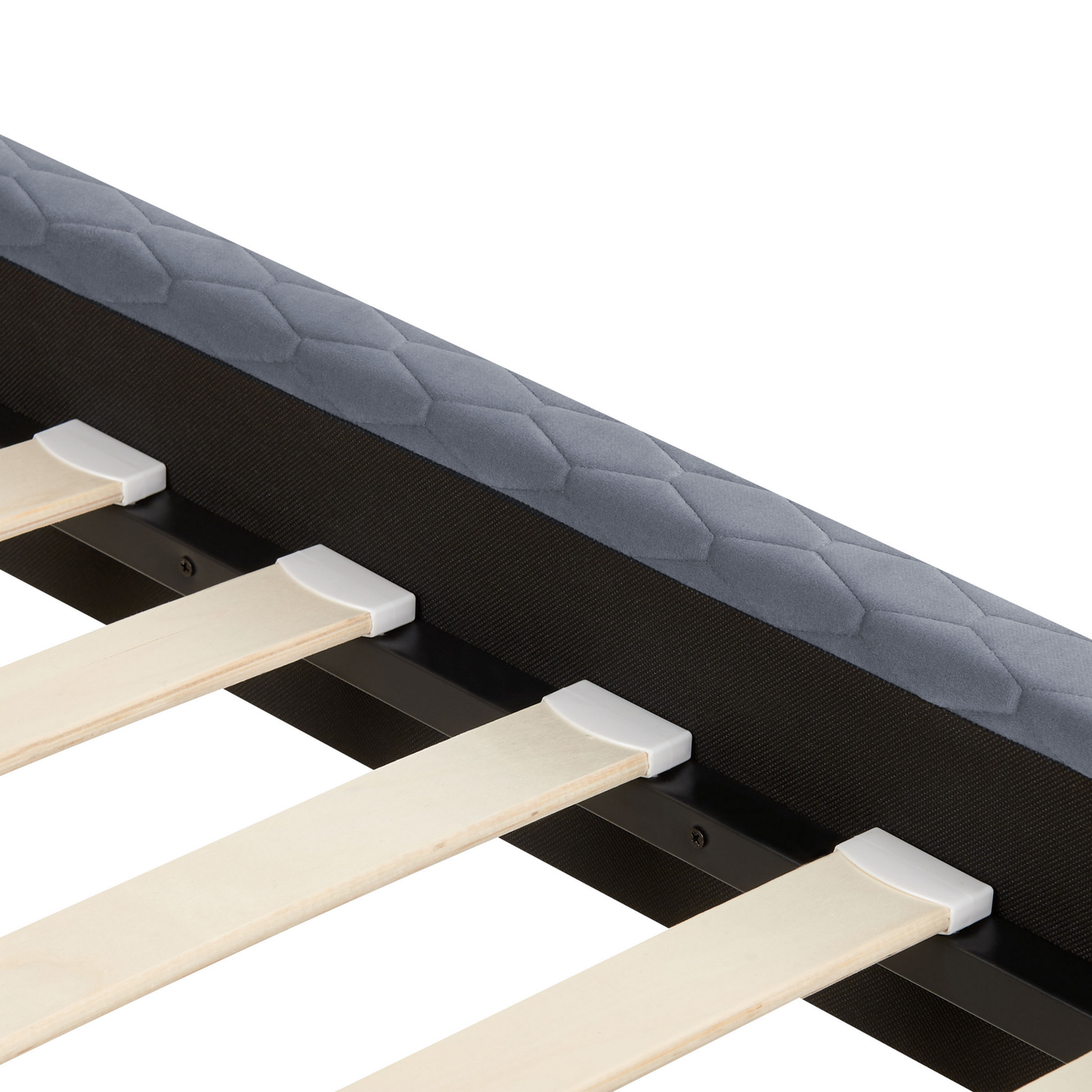 Bett mit Lattenrost Samtstoff BAYONNE 90 x 200 cm Grau