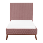 Bett mit Lattenrost Samtstoff BAYONNE 90 x 200 cm Rosa
