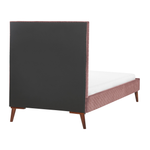 Bett mit Lattenrost Samtstoff BAYONNE 90 x 200 cm Rosa