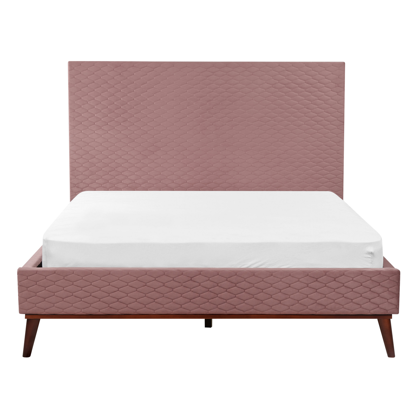 Bett mit Lattenrost Samtstoff BAYONNE 140 x 200 cm Rosa