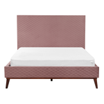Bett mit Lattenrost Samtstoff BAYONNE 140 x 200 cm Rosa