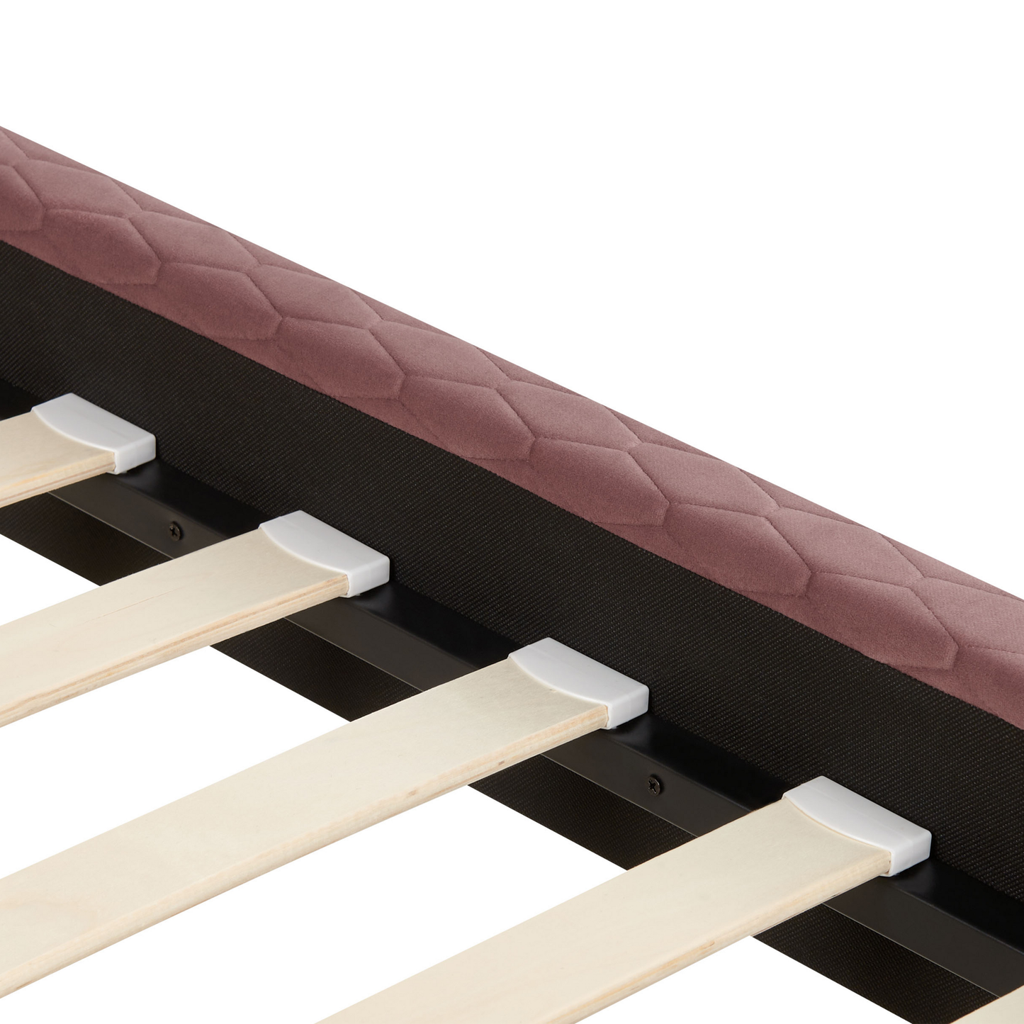 Bett mit Lattenrost Samtstoff BAYONNE 140 x 200 cm Rosa