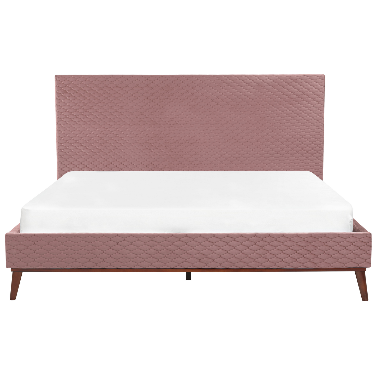 Bett mit Lattenrost Samtstoff BAYONNE 180 x 200 cm Rosa