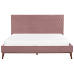Bett mit Lattenrost Samtstoff BAYONNE 180 x 200 cm Rosa