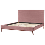 Bett mit Lattenrost Samtstoff BAYONNE 180 x 200 cm Rosa